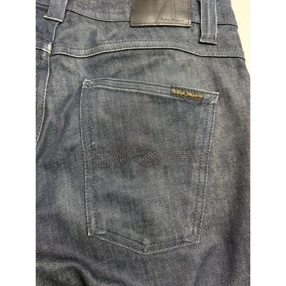 NUDIE Jeans GRIM TIM Men's Jeans W32 L34 Slim Fit Tapered Organic Dry Navy Dips - Picture 16 of 16